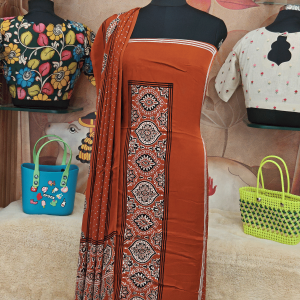 Pure modal silk salwar material Orange
