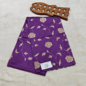 Pure matka silk saree with scallop and applic work all over
