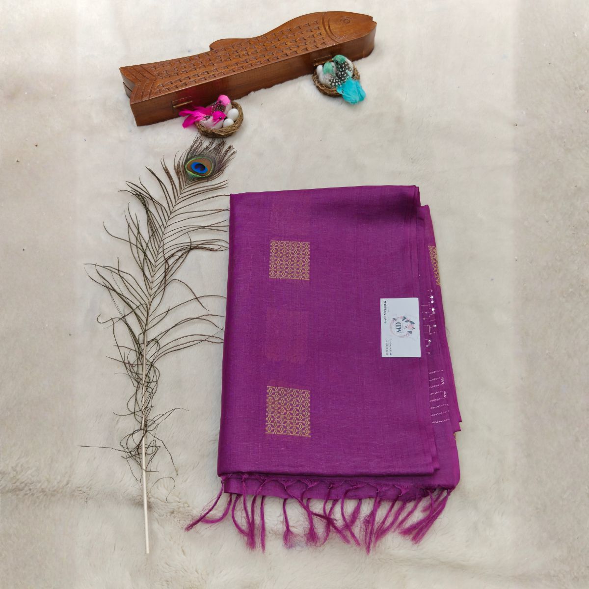 Tussar Sarees (Royal Purple) - Image 2