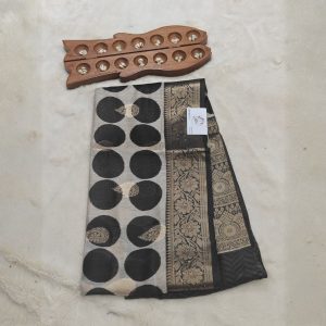 Tussar silk Banarasi weaving(Ivory Beige, Midnight Black & Antique Gold)