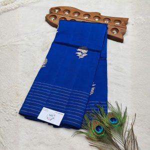 Raw Mango and kora banarasi silk(Royal Blue)