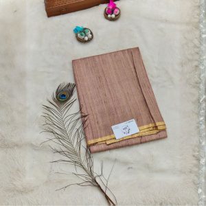 Tissue Tussar Silk Saree(Muted Rose Gold Beige)