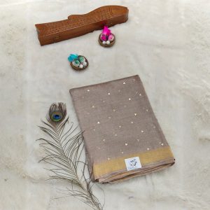 Tissue Tussar Silk Saree(Warm taupe)