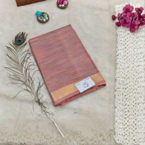 Tissue Tussar Silk Saree(Dusty Rose Pink)