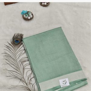 Tissue Tussar Silk Saree(Mint Green)