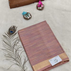 Tissue Tussar Silk Saree(Dusty Rose Pink)