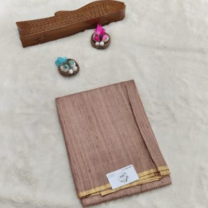 Tissue Tussar Silk Saree(Muted Rose Gold Beige)