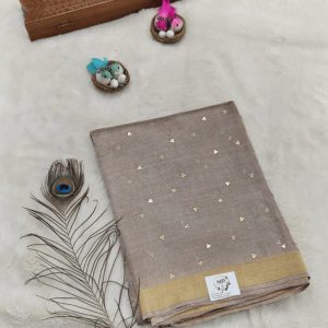 Tissue Tussar Silk Saree(Warm taupe)