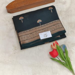 Pure kora banarasi silk sarees(Deep Midnight Blue)