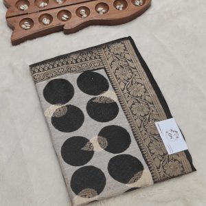 Tussar silk Banarasi weaving(Ivory Beige, Midnight Black & Antique Gold)