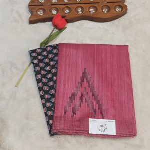 Pure jute tussar saree(Rose Pink)