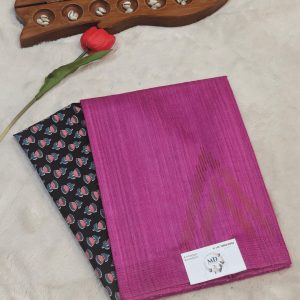 Pure jute tussar saree(Orchid Pink)