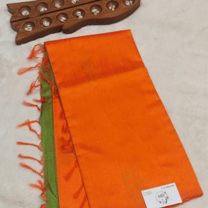 Pure Raw Silk Saree(Burnt Orange)