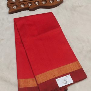 Pure Raw Silk Saree(Crimson Red)
