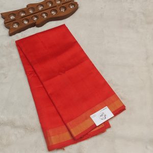 Pure Raw Silk Saree(Vermillion Red)