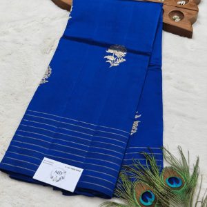 Raw Mango and kora banarasi silk(Royal Blue)