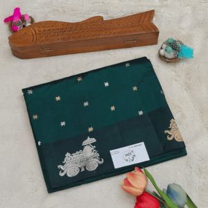 Pure Raw-Mango silk sarees(Bottle Green)