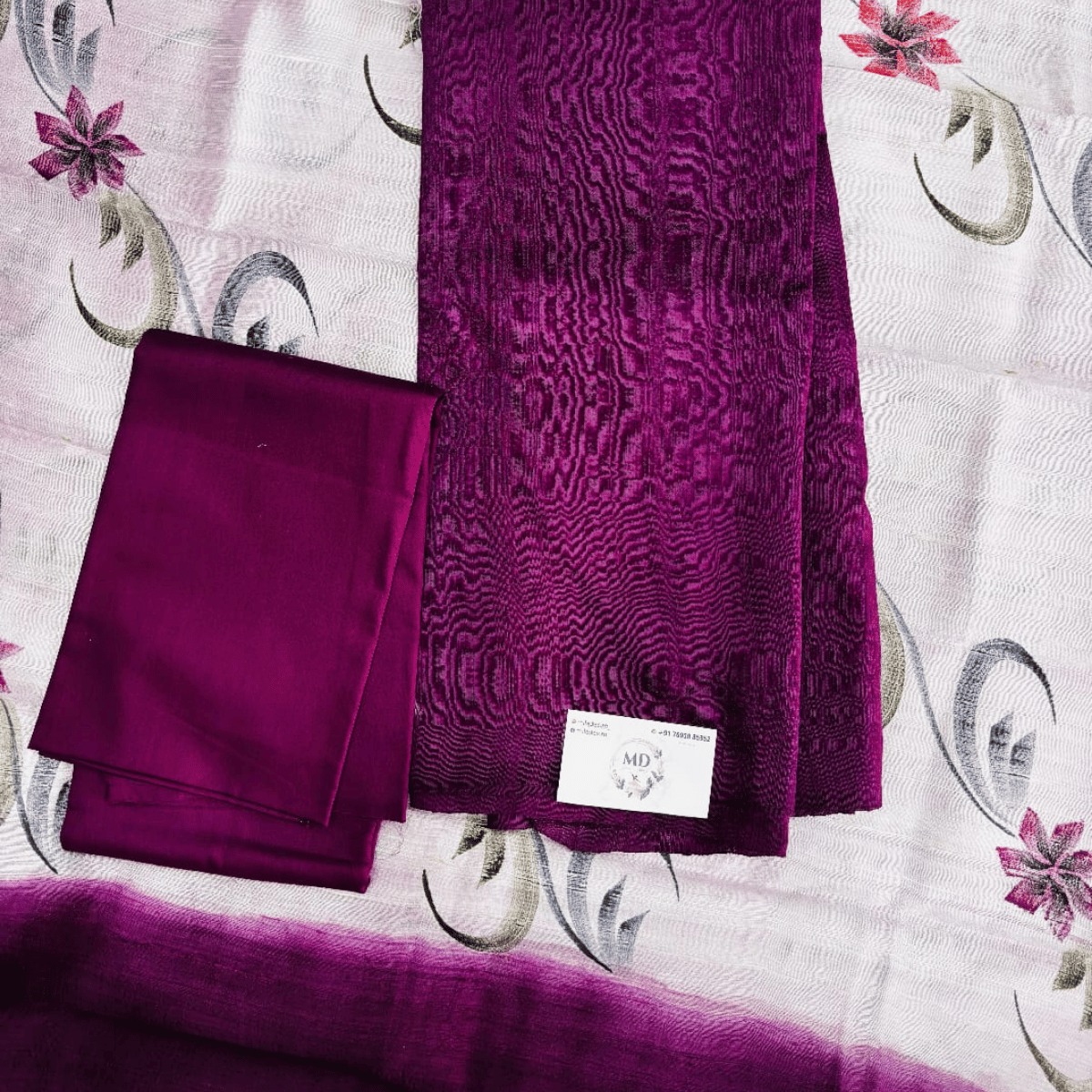 Dupion raw silk salwar material (Royal Magenta)