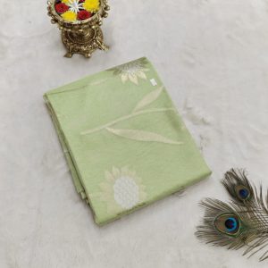 Tissue Linen Saree ( Pistachio Sage Green)