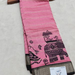Dola Silk Saree(coral pink)