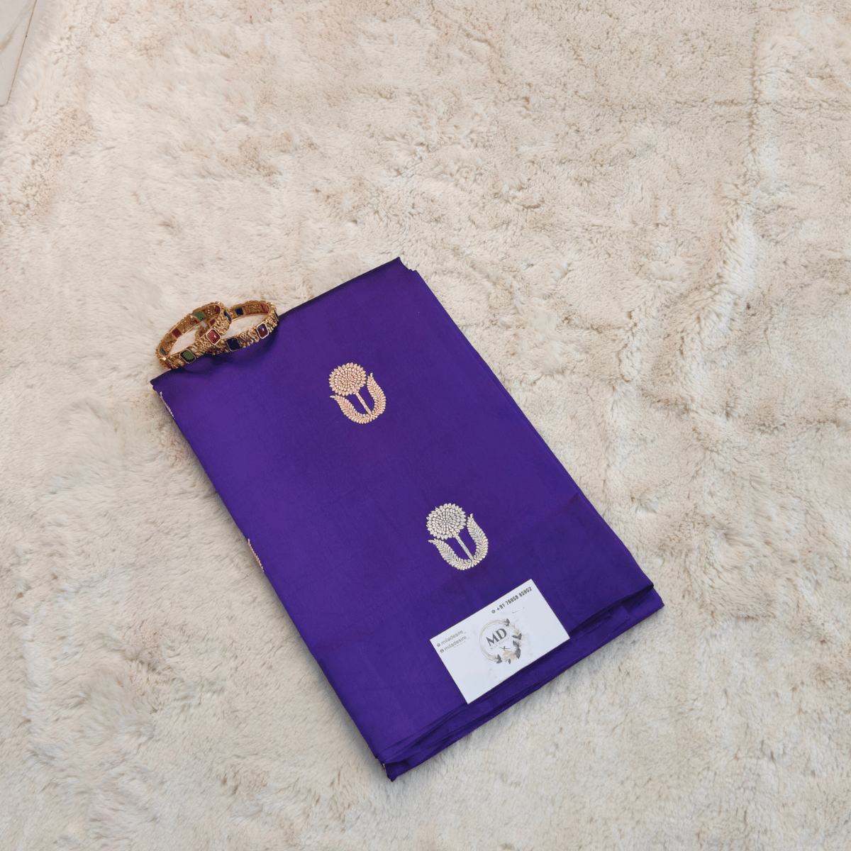 Pure Matka Tussar Coin Royal Blue