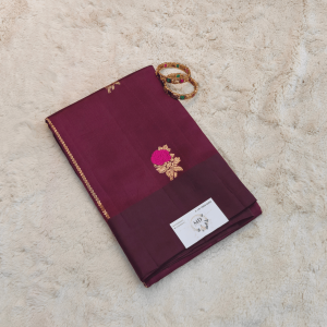 Raw Mango Silk Saree (Wine Colour)