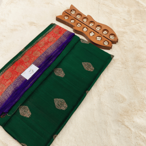 Pure Banarasi Silk Saree (Dark Green)