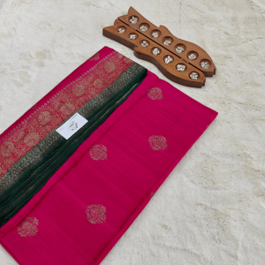 Pure Banarasi Silk Saree (Rani Pink)