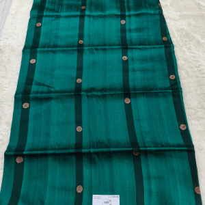 Pure Linen Matka Silk Saree (With Tissue Silk Blouse Dark Green)