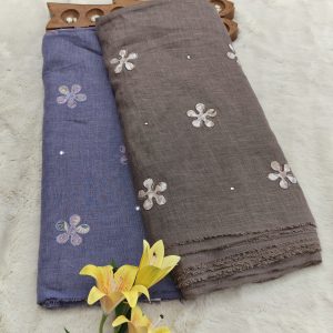 Linen Fabric(Slate blue,Dusty brown)