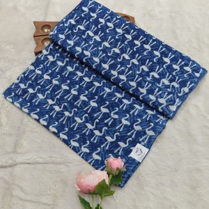 Premium Natural Dyeing Cotton Fabric(Indigo blue with white print)