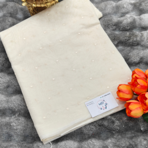 Pure Malchanderi Silk Fabric (Ivory White / Soft Cream)