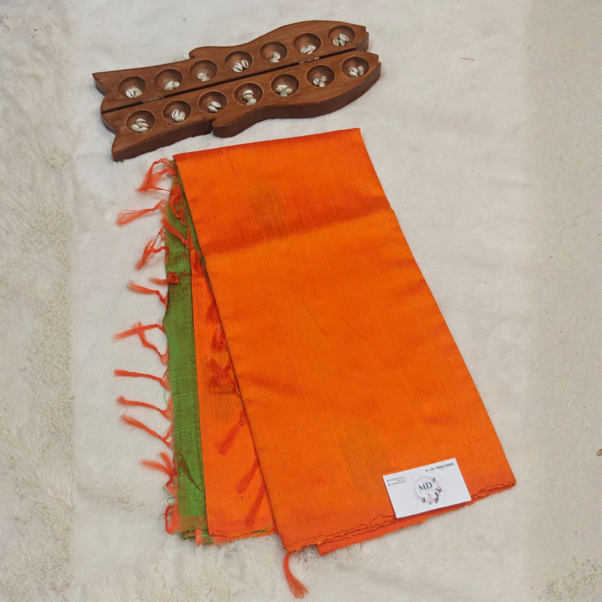 Pure Raw Silk Saree(Burnt Orange)