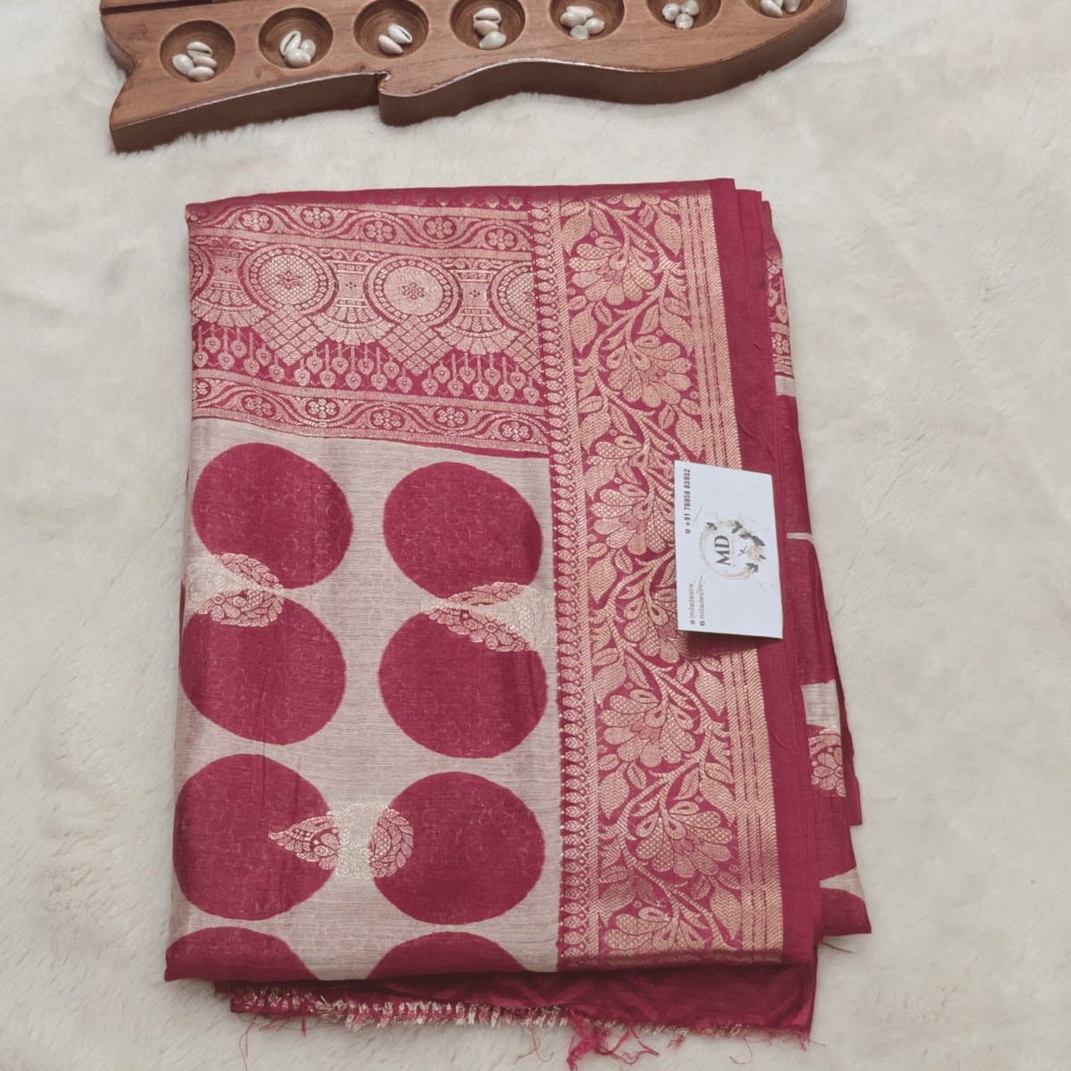 Tussar Silk Banarasi Weaving(Deep Magenta Pink)