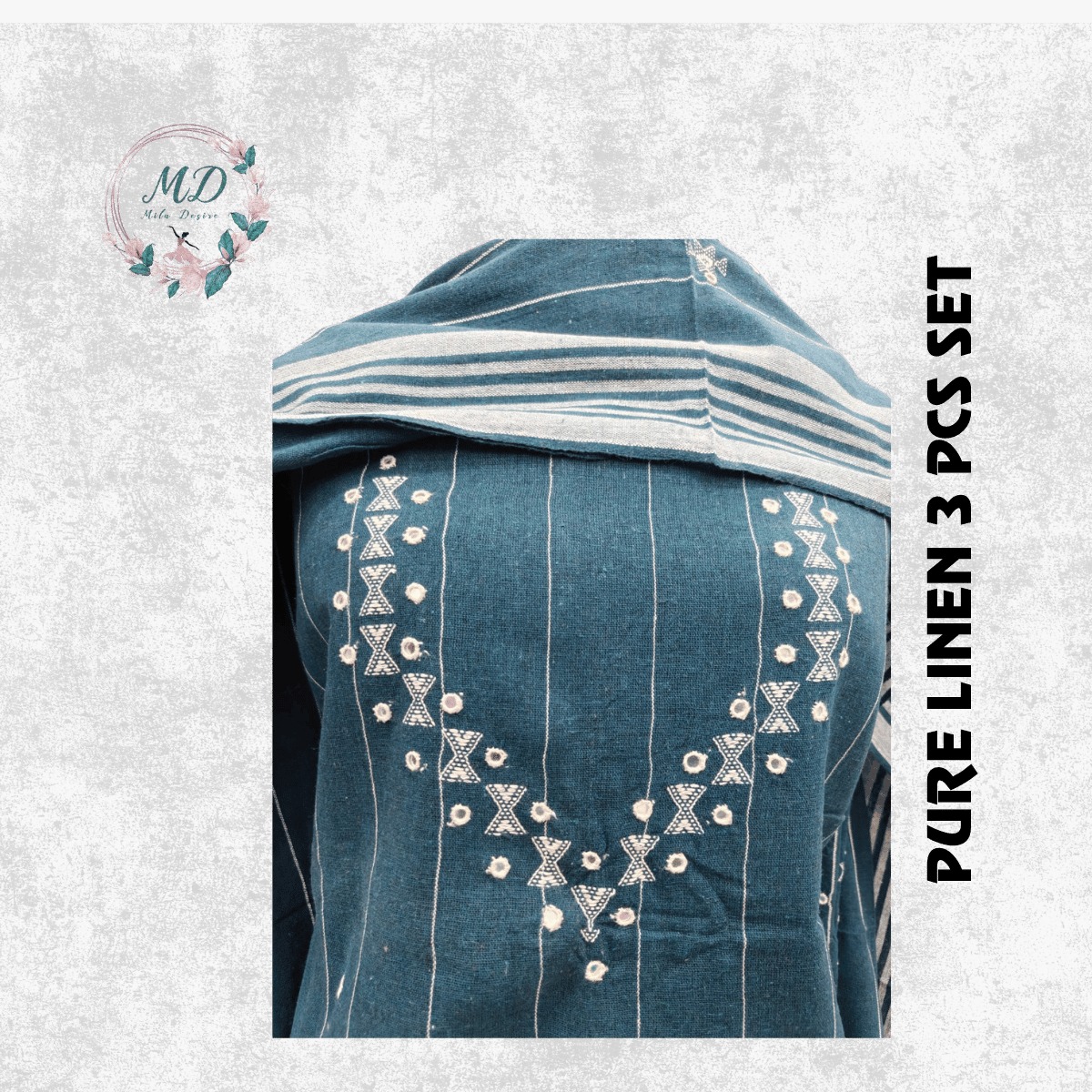 Pure Linen(Teal Blue ) - Image 3
